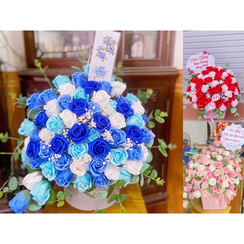 Hoa sinh nhật .Tân gia-Hoa khai trương:lẵng hoa hồng sáp mix lá táo cao cấp[ Hà Nội- ship hoả tốc]