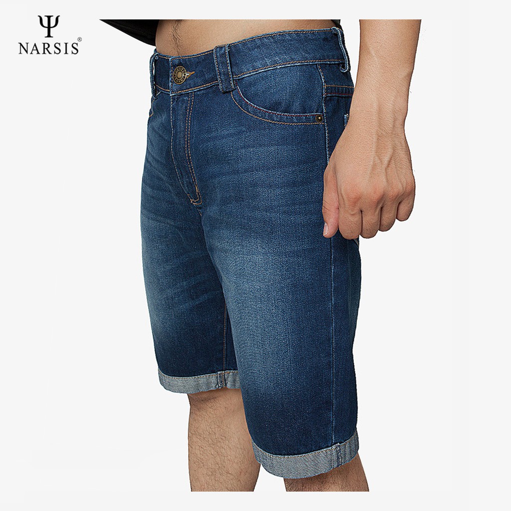 Quần shorts jeans nam màu xanh dương nam Narsis S8028