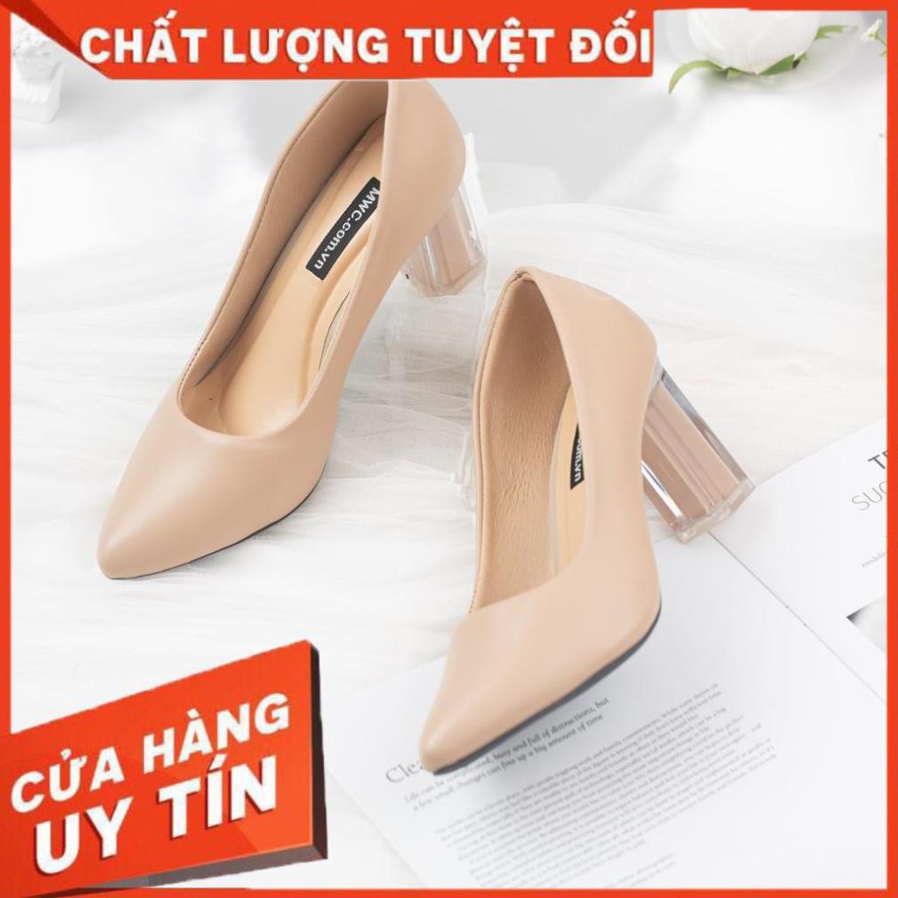 🌈FREESHIP🌈 Giày cao gót nữ bít mũi gót pha lê MWC NUCG- 3684