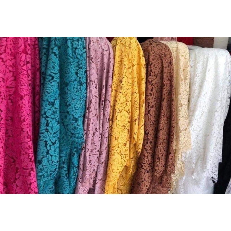 Vải ren khoang 1,5mx1,5m full màu