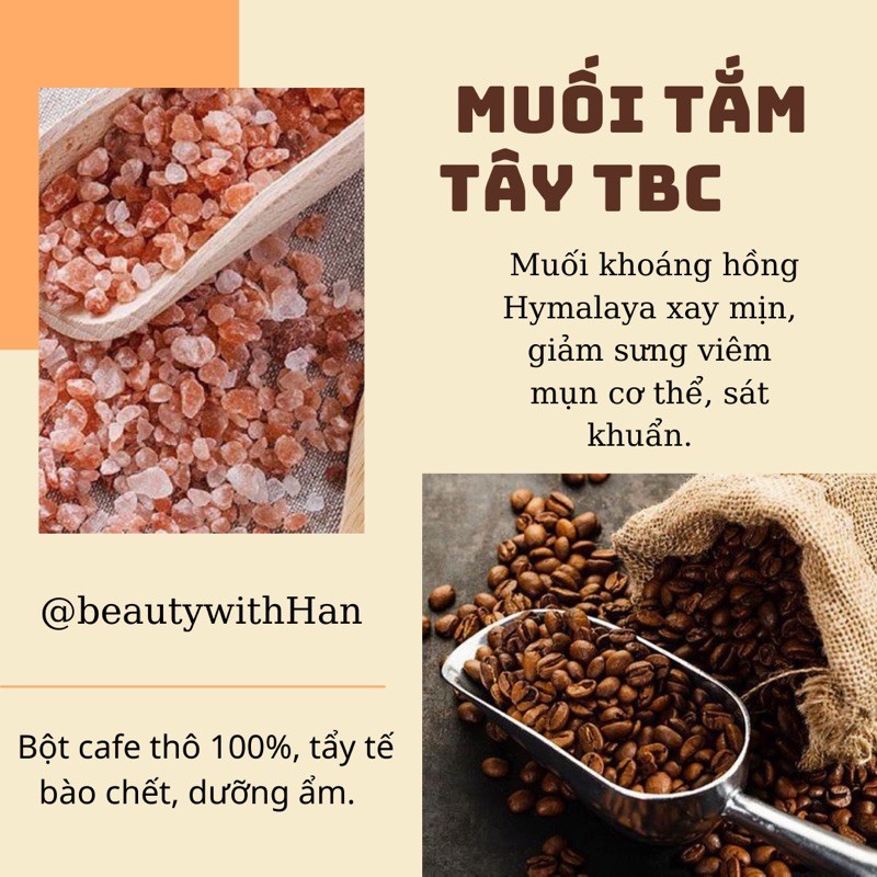 Bột tắm Thảo Mộc và Muối tắm Cafe tẩy tế bào chết @beautywithHan