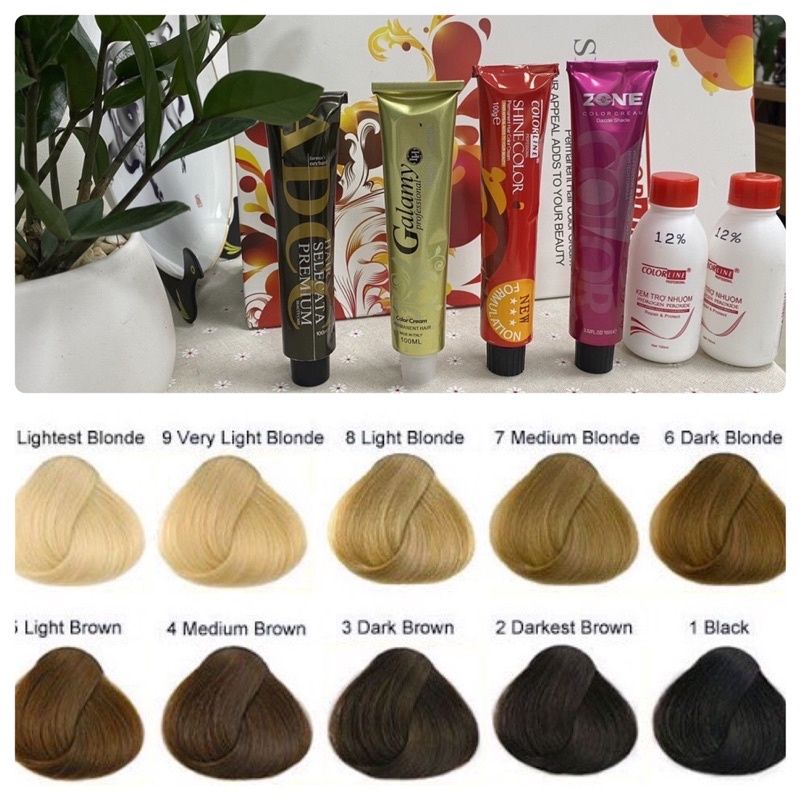 Thuốc màu nhuộm tóc đỏ rượu vang 8/55 Light Intense violet red blonde - kèm trợ nhuộm