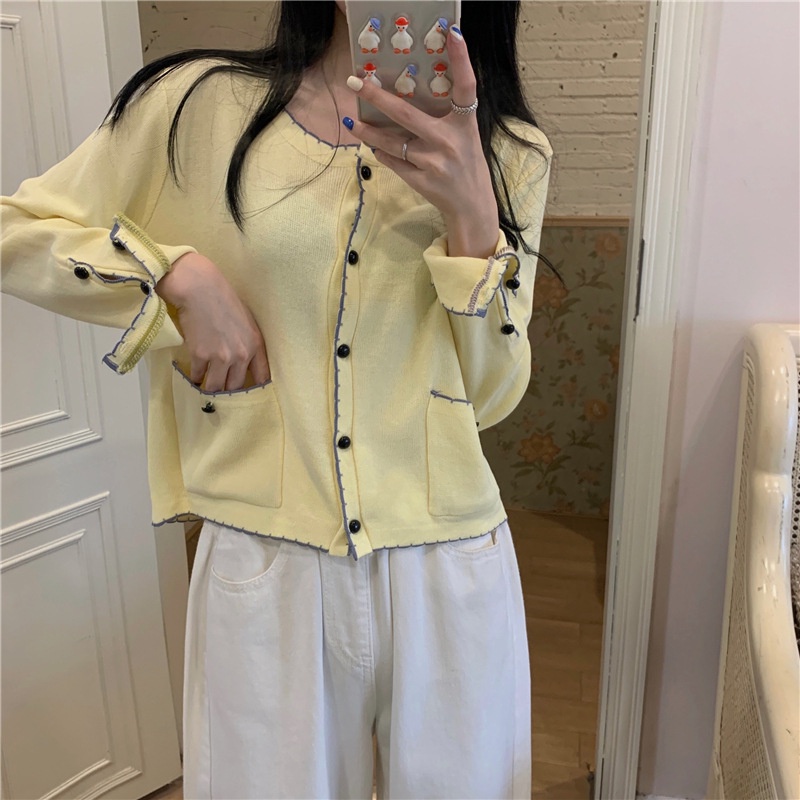 Áo Khoác Cardigan Cổ Tròn Thời Trang Mùa Thu Hàn Quốc Cho Nữ