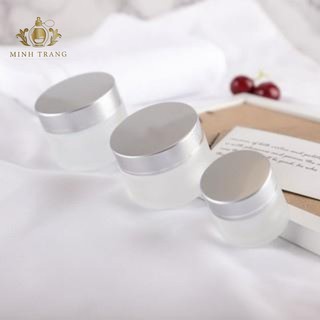 Lọ Đựng Kem Thủy Tinh Mờ Nắp Bạc Cao Cấp 5Gr/10Gr/15Gr/20Gr - Hũ Chiết Kem - Chiết Mỹ Phẩm