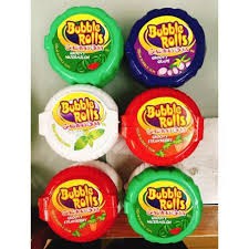 Com bo 2 Kẹo Cao Su Hubba Bubba bubble rolls chewing gum vị Táo & Việt Quất