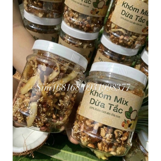 khóm mix dừa tắc -hộp 500gam ngon mê ly