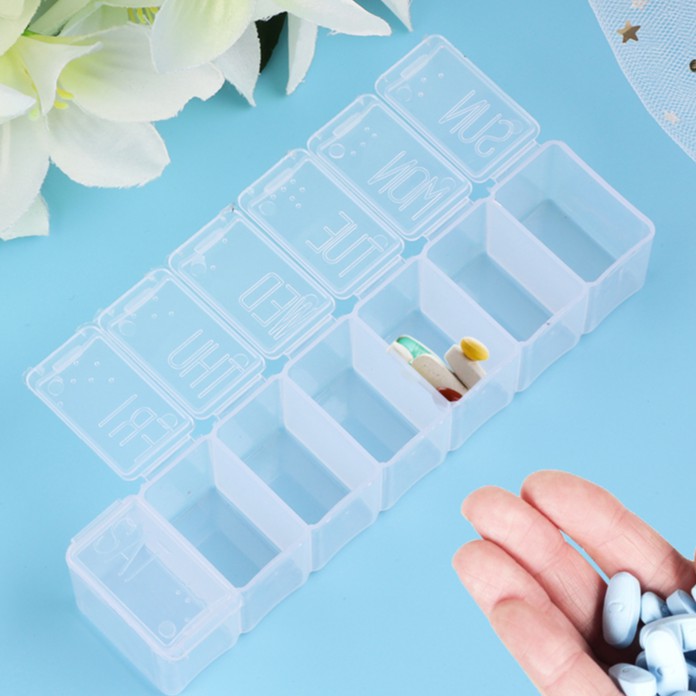 Hộp đựng thuốc/thực phẩm chức năng chia ngăn 7 ngày nhỏ gọn thuận tiện