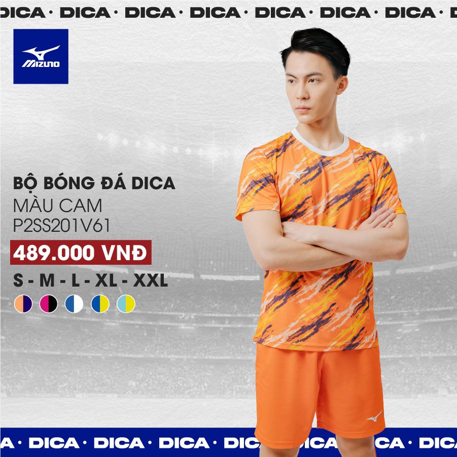 Bộ Quần Áo Bóng Đá MIZUNO Dica Họa Tiết Mát Thích Hợp Chơi Thể Thao