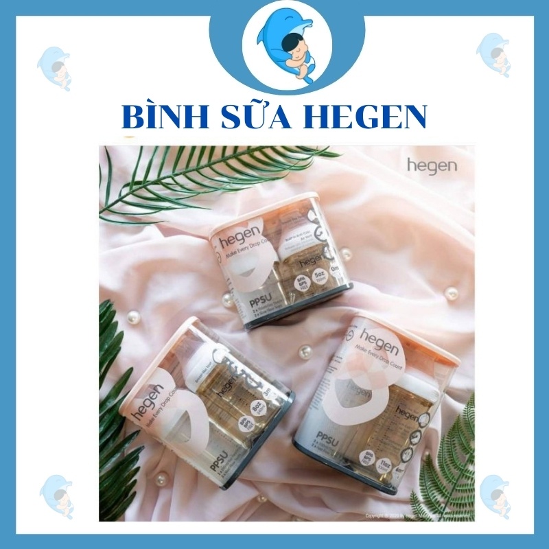 Bình sữa Hegen 60ml/150ml/240ml/330ml chính hãng chống đầy hơi chống sặc