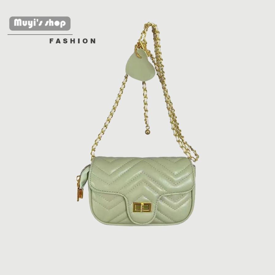 Túi Xách Đeo Vai Kiểu Vuông Nhỏ Đính Đá Phối Dây Xích Thời Trang Sang Trọng