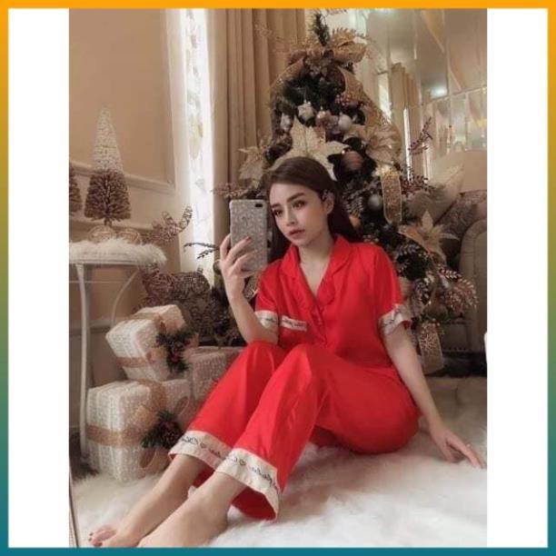 Bộ Đồ Pijama - Bộ Lụa Satin Mặc Nhà Cộc Tay Quần Dài Họa Tiết  Cao Cấp[Hình Ảnh Thực Tế SP] | BigBuy360 - bigbuy360.vn