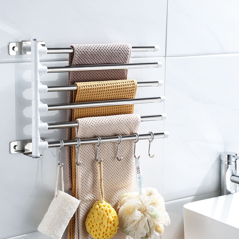 Giá treo khăn bằng thép không gỉ 304 có thể xoay tiện dụng cho nhà tắm/ nhà bếp