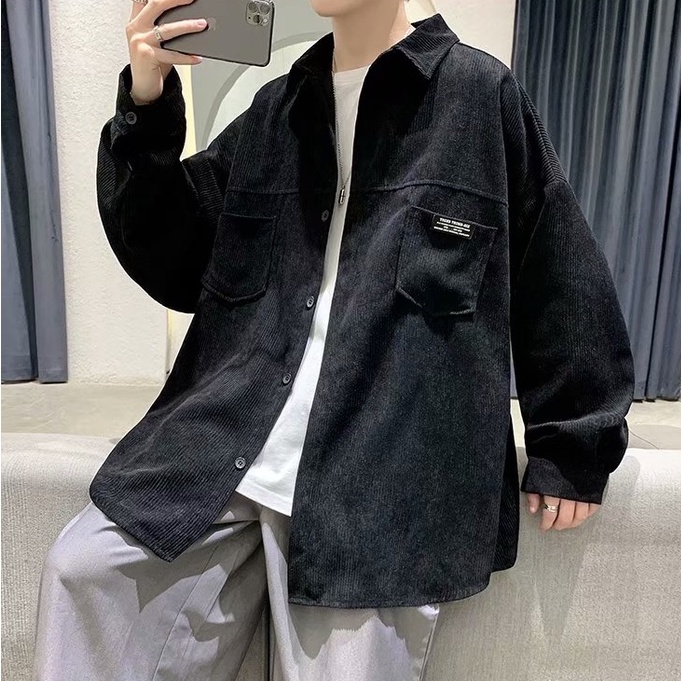 Áo Sơ Mi Nam Nhung Kẻ Dài Tay Phong Cách Thời Trang Hàn Quốc Cho Giới áo sơ mi nhung tăm nữ áo sơ mi nữ form rộng áo sơ mi tay dài