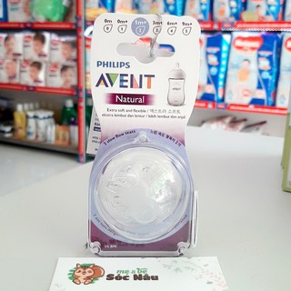 Núm ty thay bình sữa Philips Avent Natural 0M+/1M+/3M+/6M+