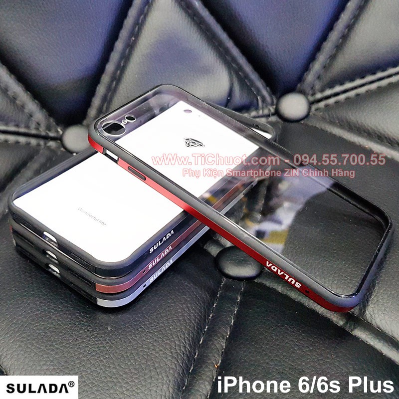 Ốp lưng iPhone 6 Plus/ 6s Plus SULADA Lưng Trong Viền Kim Loại Dẻo