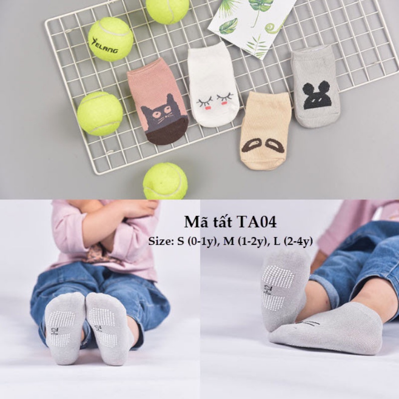 Tất hình thú cho bé trai bé gái sơ sinh và 1 đến 4 tuổi cotton mềm co giãn đáng yêu TA04