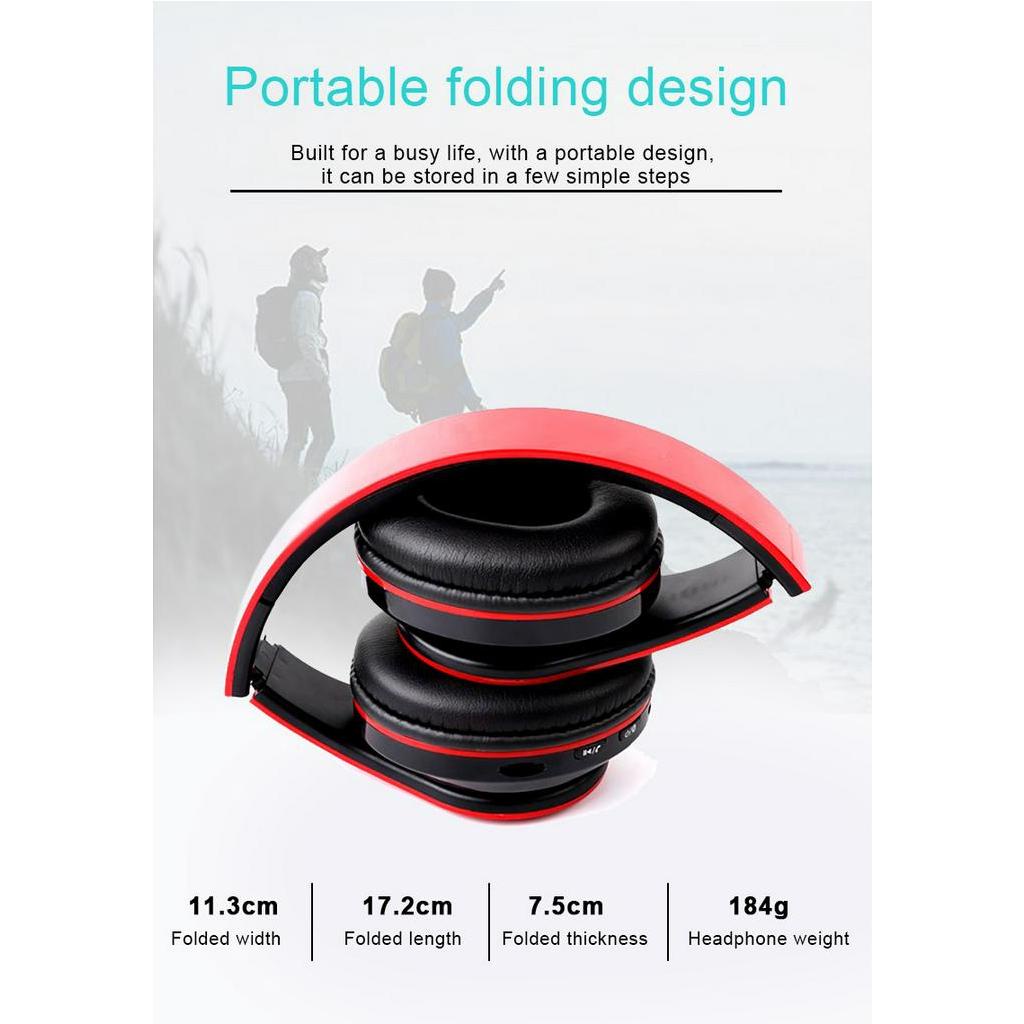 Tai Nghe Bluetooth 5.0 KEBIDUMEI B39 Không Dây Có Thể Gập Lại Với Mic Hỗ Trợ Thẻ TF