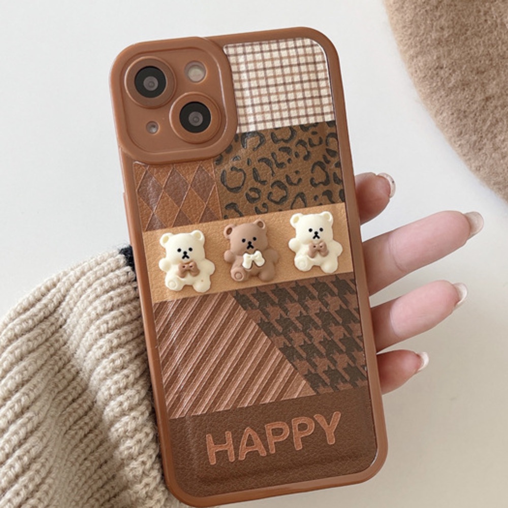 Ốp điện thoại silicon hình gấu 3d dành cho IPhone 12 13 11 Pro Max X Xs Max Xr 7 8 Plus