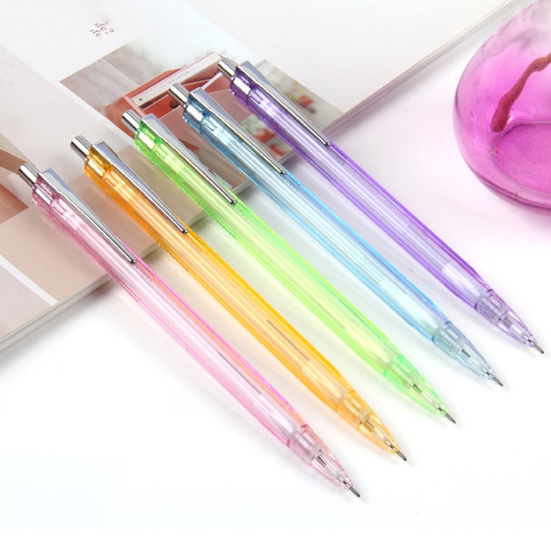 Bút Chì Bấm Tự Động Trong Suốt Ngòi 0.5mm 0.7mm 2B