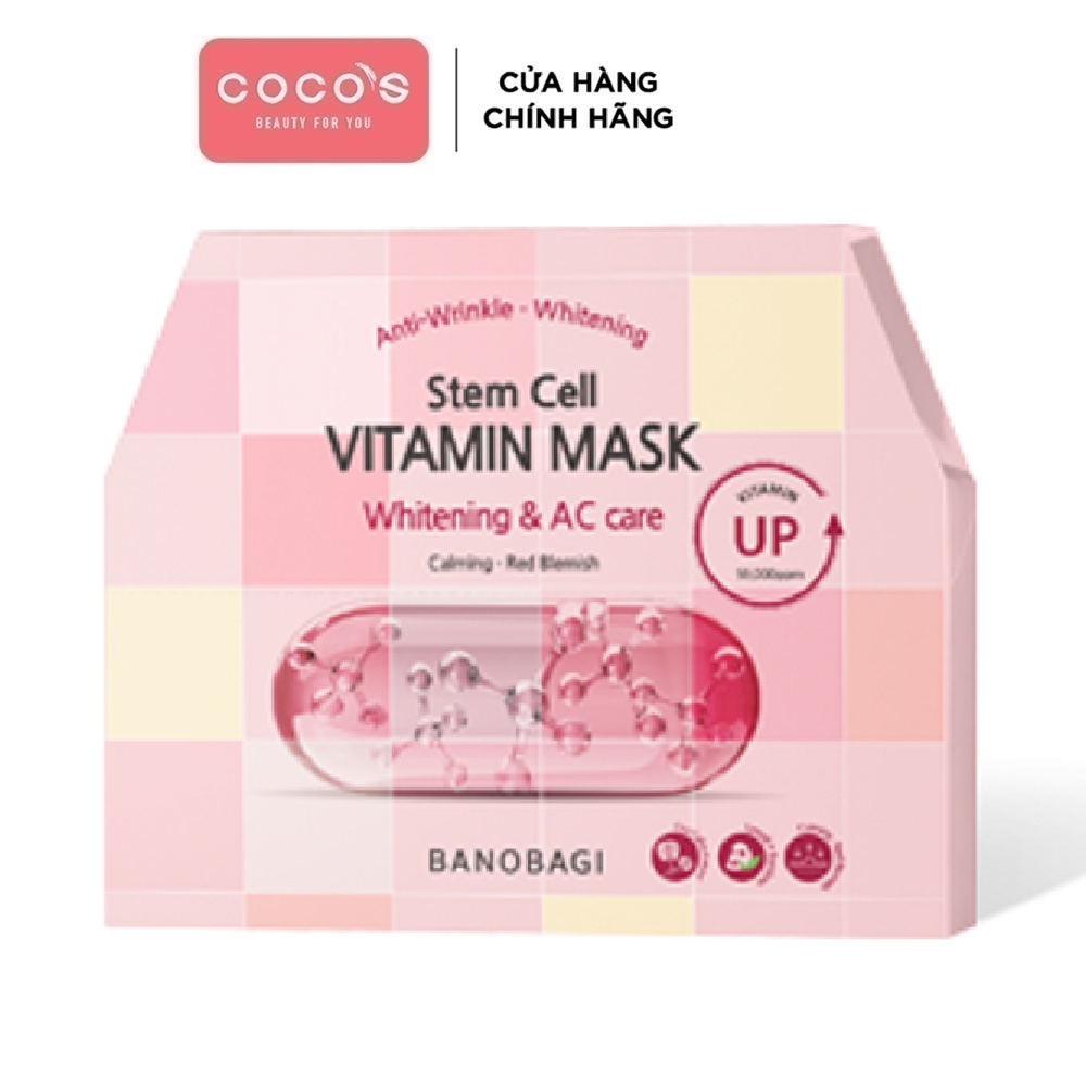 COMBO 10 Mặt Nạ Giấy Dưỡng Ẩm Trắng Da Banobagi Stem Cell Vitamin Mask (2021) (10 X 30ml)