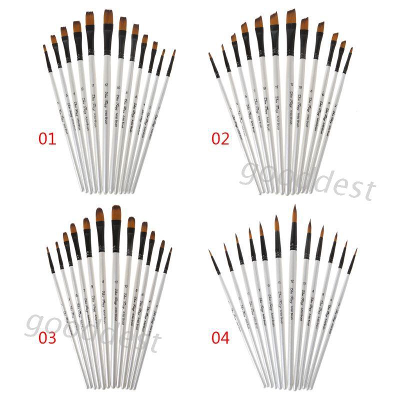 Bộ 12 cọ vẽ tranh chuyên nghiệp cao cấp