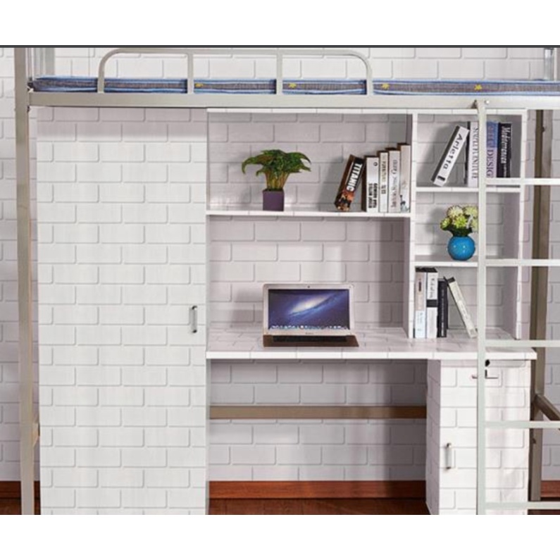 1 mét decal giấy dán tường gạch trắng viên lớn khổ 60cm keo sẵn