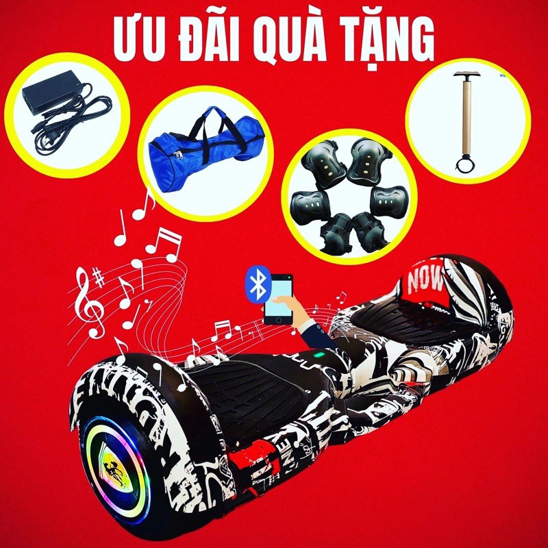 Xe điện cân bằng 2 bánh Smart Balance 6.5 inch hàng NEW 100% Tặng tay cầm , đồ bảo hộ , sạc nhanh BẢO HÀNH 12 THÁNG