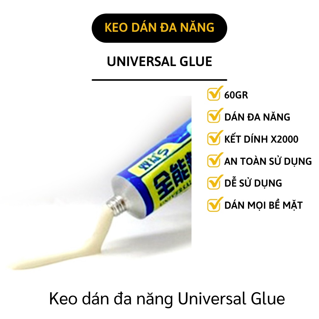 Keo dán đa năng siêu dính GLUE Phượng Hoàng 60gram phục vụ cho việc thiết kế, trang trí nhà cửa