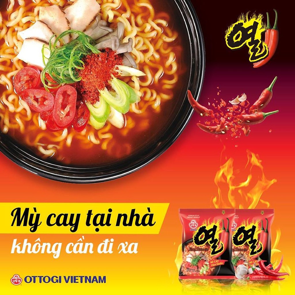 LỐC 5 GÓI MÌ YEUL CAY HÀN QUỐC OTTOGI GÓI 120GRAM