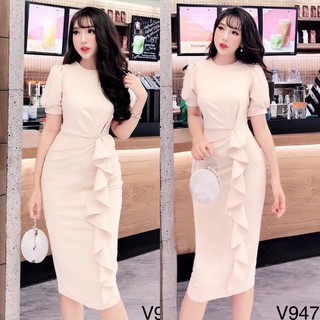 XẢ KHO NGHỈ BÁN ẢNH THẬT- Váy body bèo eo V947  / Đầm body/ đầm dạo phố