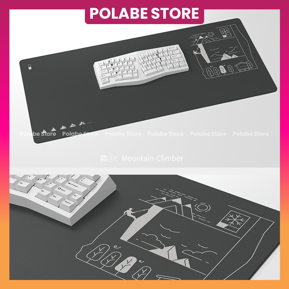 Deskmat Mountain Climber Lót chuột cỡ lớn 900x400x4mm Deskpad bàn di chuột - Polabe Store