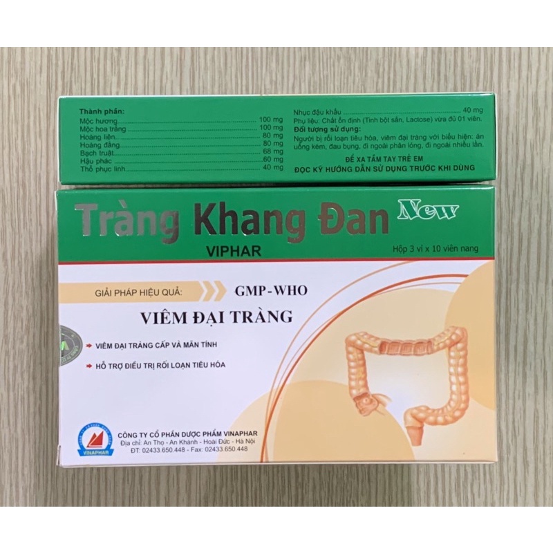 TRÀNG KHANG ĐAN New Vinaphar -Hộp 30 Viên - Giải pháp hiệu quả cho viêm đại tràng