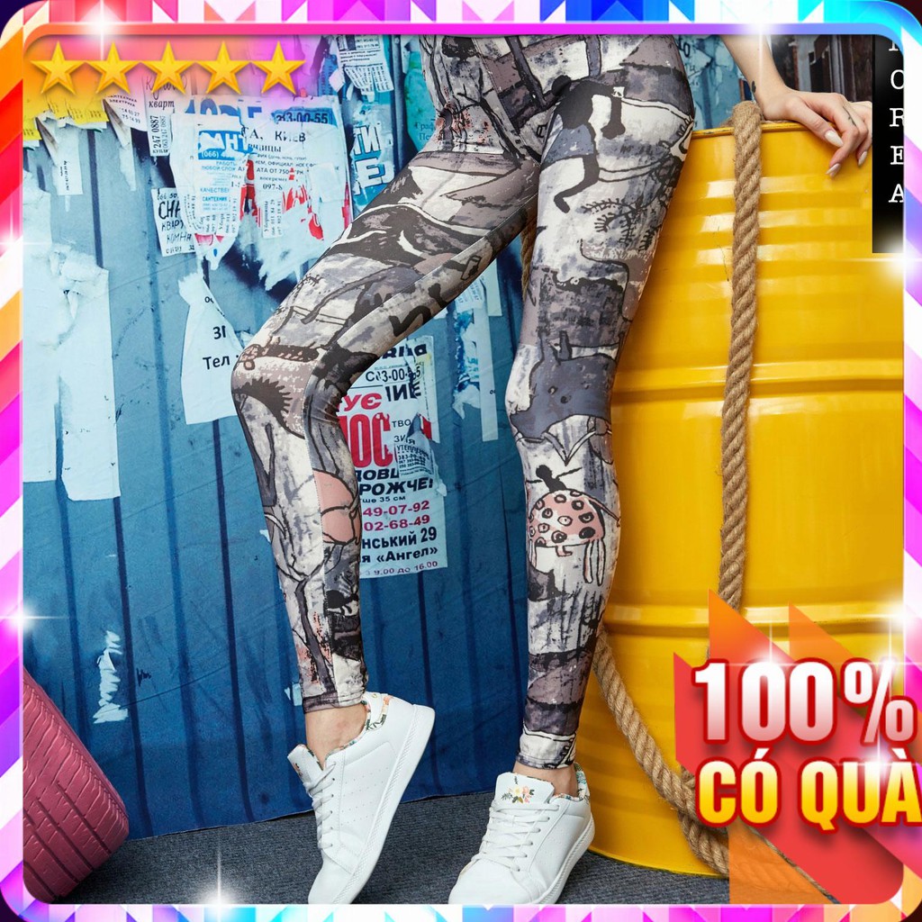 Quần Legging Tập Yoga Gym Rằn Ri 3D BST2 P1708 - LoanTay