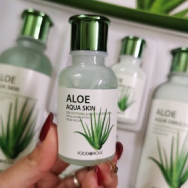 [Mẫu 40ml ] Nước hoa hồng dưỡng ẩm nha đam FOODAHOLIC ALOE AQUA SKIN 40ml