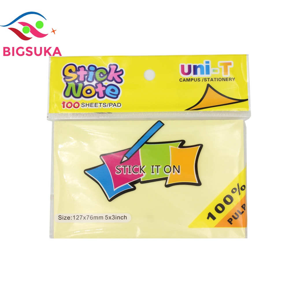 Giấy Note vàng ghi chú cute UNT 3x3mm - 100 tờ 10 xấp BIGSUKA