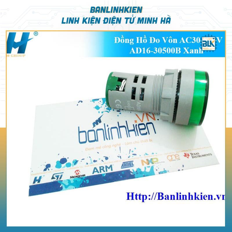 Đồng Hồ Đo Vôn AC30-500V AD16-30500B Xanh