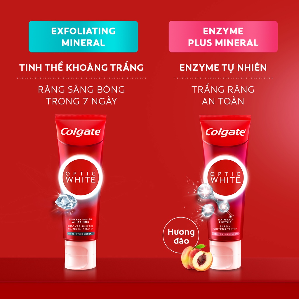 Kem Đánh Răng Colgate Optic White làm trắng sáng răng trong 7 ngày