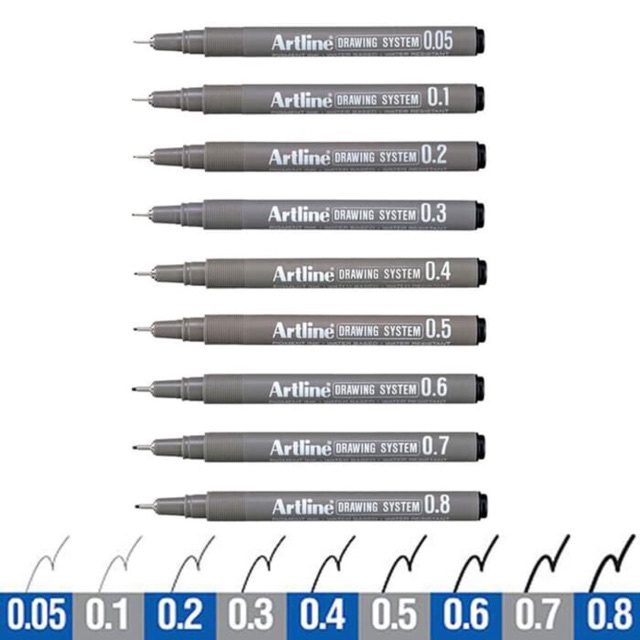 Bút di nét kỹ thuật Artline ngòi 0.05mm - 0.8 mm