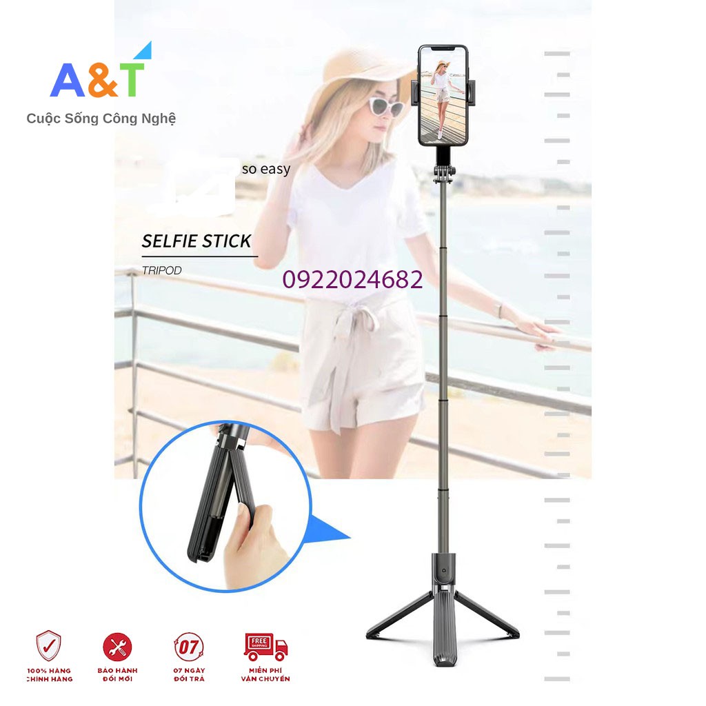 Gậy chống Rung Gimbal Stabilizer L08, Có 3 chân đỡ, Tặng kèm nút bấm BLT hàng cao cấp