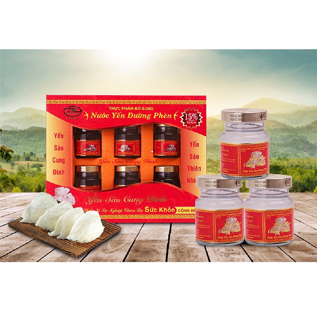 KÈM TÚI - COMBO 10 Hộp Nước yến đường phèn  - Yến sào Cung Đình