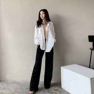 Quần tây nữ đen dáng đứng dài ống rộng Dongda Pants