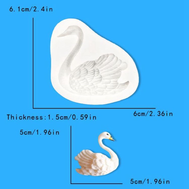 silicon thiên nga nhỏ trang trí bánh