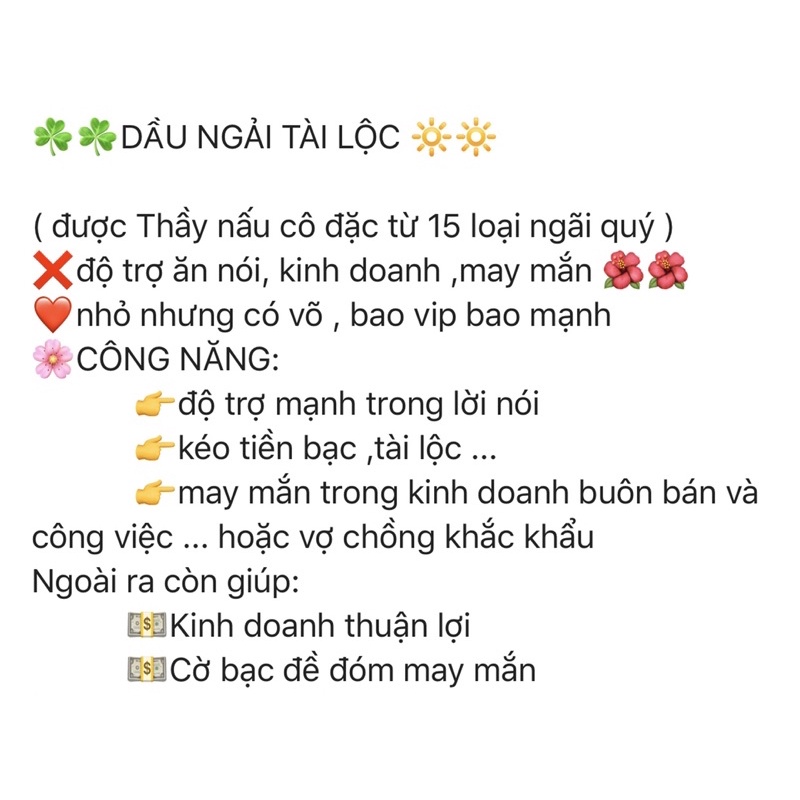 Dầu n.gải tài lộc may mắn Thái Lan