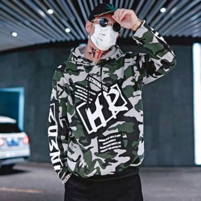 Áo hoodie camo rằn ri nỉ ngoại cao cấp TP03