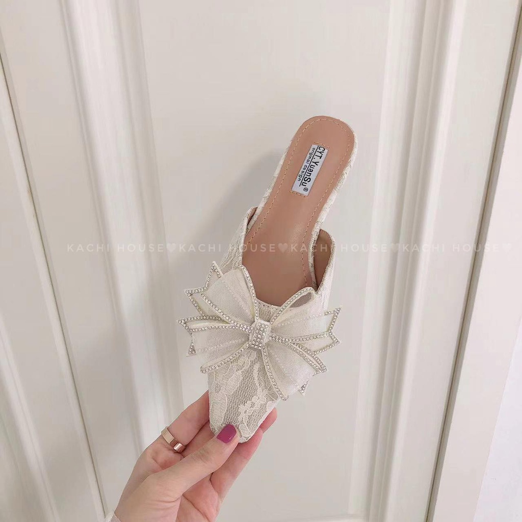 Sục vải ren đính nơ 4 cánh A68-88- Kachi House