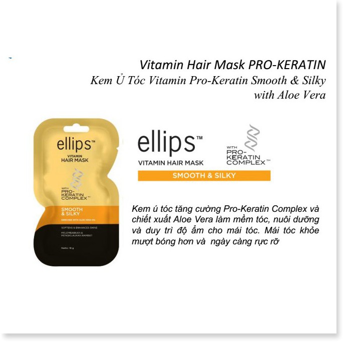 (HÀNG CHÍNH HÃNG) Kem Ủ Tóc Ellips Vitamin Hair Mask nuôi dưỡng tóc phục hồi,chắc khỏe, bồng bềnh óng mượt CAM KẾT HIỆU