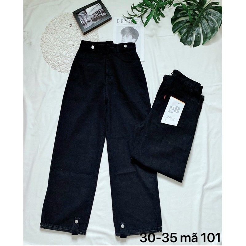 Quần baggy jean nữ M101 ✈️FREESHIP✈️ Quần baggy jean nữ lưng cao size đại kiểu lai gấp nút hàng VNXK bigsize 80kg 2KJean | BigBuy360 - bigbuy360.vn