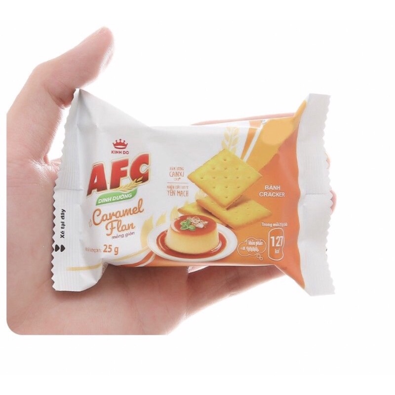 Bánh Quy AFC Caramel Flan 125G/Vị Bò Bít Tết Hộp 200G/Vị Rau Cải Hộp 200G