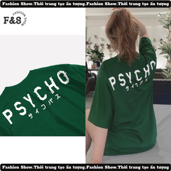Áo thun tay lỡ unisex form rộng PSYCHO - Áo phông F&S nam nữ, cặp đôi phong cách hàn quốc