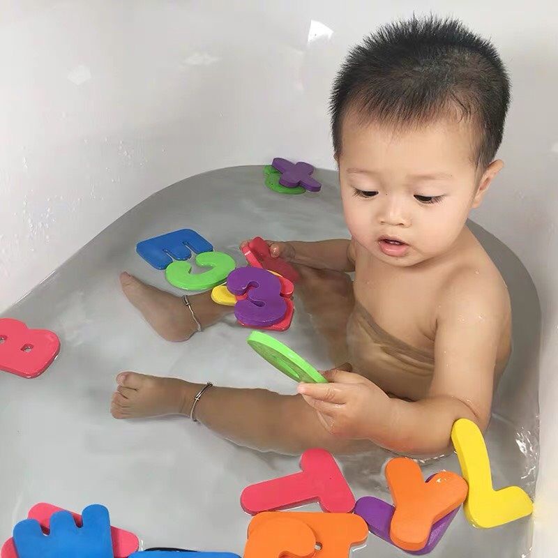 Đồ chơi nhà tắm cho bé - Bộ Chữ và Số Xốp Dán Nhà Tắm 36 chi tiết